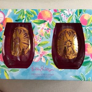 NWOT Lilly Pulitzer Stemless Wine Glasses